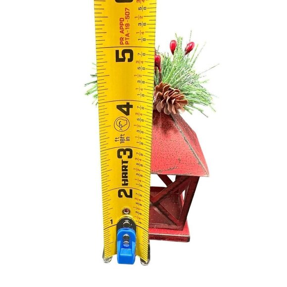 Christmas Lantern Ornament Set 5in Pinecone Berry Accents Holiday Rustic New Red - Picture 8 of 11